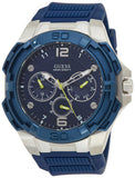 Guess Genesis Multi Function Analog Blue Dial Blue Rubber Strap Watch For Men - W1254G1 Authentic Buy Shop Now
