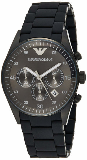 Emporio Armani Sportivo Chronograph Black Dial Black Stainless Steel Watch For Men - AR5889 Authentic Buy Shop Now