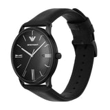 Emporio Armani Minimalist Analog Black Dial Black Leather Strap Watch For Men - AR11573 Authentic Buy Shop Now