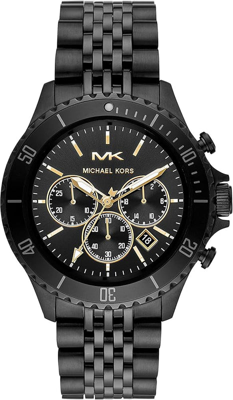 Michael Kors Bayville Chronograph Black Dial Black Steel Strap Watch For Men - MK8750 Authentic Buy Shop Now