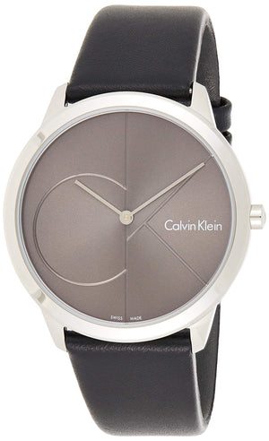 Calvin Klein Minimal Black Dial Black Leather Strap Watch for Men - K3M211C3 Authentic Buy Shop Now