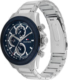 Tommy Hilfiger Clark Chronograph Blue Dial Silver Steel Strap Watch For Men - 1792080 Authentic Buy Shop Now