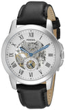 Fossil Grant Skeleton White Dial Black Leather Strap Watch for Men - ME3053 Authentic Buy Shop Now