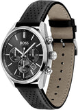 Hugo Boss Champion Black Dial Black Leather Strap Watch for Men - 1513816 Authentic Buy Shop Now