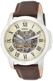 Fossil Grant Automatic White Dial Brown Leather Strap Watch for Men - ME3052 Authentic Buy Shop Now