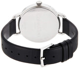 Calvin Klein Even Silver Black Leather Strap Watch for Women - K7B231C6 Authentic Buy Shop Now