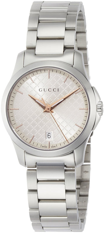 Gucci G Timeless Quartz Champagne Dial 27mm Watch For Women - YA126593 Authentic Buy Shop Now