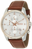 Hugo Boss Skymaster White Dial Brown Leather Strap Watch for Men - 1513786 Authentic Buy Shop Now