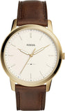 Fossil The Minimalist White Dial Brown Leather Strap Watch for Men - FS5397 Authentic Buy Shop Now