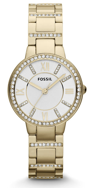 Fossil Virginia White Dial Gold Steel Strap Watch for Women - ES3283 Authentic Buy Shop Now