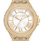 Michael Kors Camille Three-Hand Crystals White Dial Gold Steel Strap Watch for Women - MK4800 Authentic Buy Shop Now