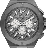 Michael Kors Lennox Chronograph Quartz Grey Dial Grey Steel Strap Watch For Men - MK9102 Authentic Buy Shop Now