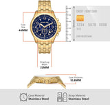 Michael Kors Pilot Quartz Blue Dial Gold Steel Strap Watch For Men - MK9125 Authentic Buy Shop Now