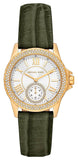 Michael Kors Mini Everest Crystals White Dial Green Leather Strap Watch for Women - MK4720 Authentic Buy Shop Now
