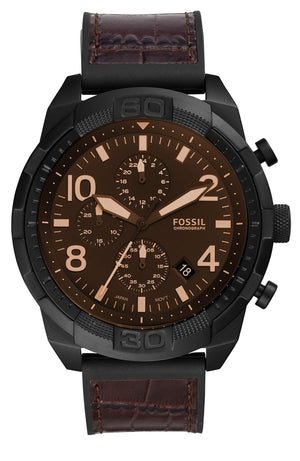 Fossil Bronson Chronograph Brown Dial Brown Leather Strap Watch for Men - FS5713 Authentic Buy Shop Now