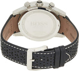 Hugo Boss Rafale Chronograph Quartz Silver Dial Black Leather Strap Watch For Men - 1513403 Authentic Buy Shop Now