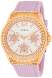 Guess Starlight Diamonds White Dial Purple Rubber Strap Watch for Women - W0846L6 Authentic Buy Shop Now