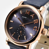 Marc Jacobs Baker Navy Blue Dial Blue Leather Strap Watch for Women - MBM1331 Authentic Buy Shop Now