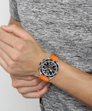 Hugo Boss Energy Chronograph Quartz Black Dial Orange Rubber Strap Watch For Men - 1513970 Authentic Buy Shop Now