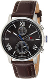 Tommy Hilfiger Aiden Quartz Black Dial Brown Leather Strap Watch for Men - 1791309 Authentic Buy Shop Now
