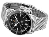 Breitling Superocean Heritage B20 Automatic 42 Black Dial Silver Mesh Bracelet Watch for Men - AB2010121B1A1 Authentic Buy Shop Now