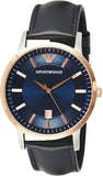 Emporio Armani Renato Analog Blue Dial Blue Leather Strap Watch For Men - AR11188 Authentic Buy Shop Now