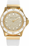 Michael Kors Everest Analog Gold Dial White Silicone Strap Watch For Women - MK7357 Authentic Buy Shop Now
