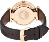 Emporio Armani Classic Analog Silver Dial Brown Leather Strap Watch For Men - AR9038 Authentic Buy Shop Now