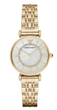 Emporio Armani Gianni T Bar White Mother of Pearl Dial Gold Steel Strap Watch For Women - AR1907 Authentic Buy Shop Now