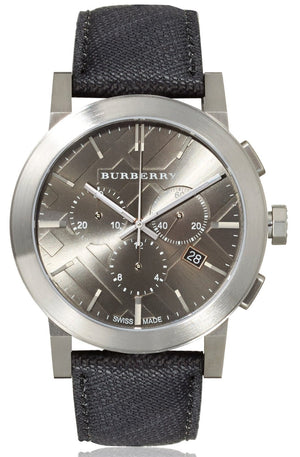 Burberry The City Grey Dial Black Leather Strap Watch for Men - BU9362 Authentic Buy Shop Now
