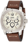 Fossil Modern Machine White Dial Brown Leather Strap Watch for Men - FS4929 Authentic Buy Shop Now