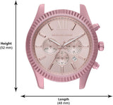 Michael Kors Lexington Chronograph Pink Dial Pink Steel Strap Watch for Women - MK8792 Authentic Buy Shop Now