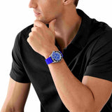 Michael Kors Maritime Three-Hand Analog Blue Dial Blue Silicone Strap Watch for Men - MK9156 Authentic Buy Shop Now