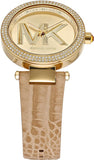 Michael Kors Parker Three-Hand Gold Dial Brown Leather Strap Watch For Women - MK4725 Authentic Buy Shop Now