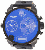 Diesel Big Daddy Blue Dial Black Leather Strap Watch For Men - DZ7127 Authentic Buy Shop Now