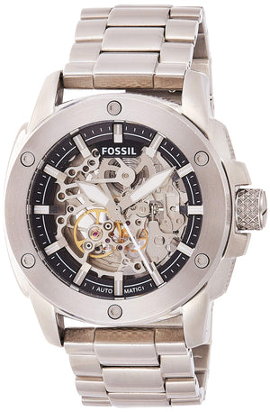 Fossil Modern Machine Automatic Silver Dial Silver Steel Strap Watch for Men - ME3081 Authentic Buy Shop Now