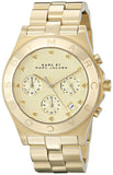 Marc Jacobs Blade Chronograph Gold Dial Gold Steel Strap Watch for Women - MBM3101 Authentic Buy Shop Now