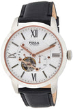 Fossil Townsman Automatic White Dial Black Leather Strap Watch for Men - ME3104 Authentic Buy Shop Now