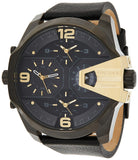 Diesel Uber Chief Two Hand Black Dial Black Leather Strap Watch For Men - DZ7377 Authentic Buy Shop Now