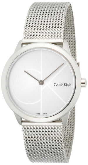 Calvin Klein Minimal Silver Dial Silver Mesh Bracelet Watch for Women - K3M2212Z Authentic Buy Shop Now