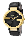 Gucci Interlocking Special Edition Grammy Black Dial Black Leather Strap Watch For Men - YA133208 Authentic Buy Shop Now
