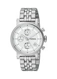 Fossil Boyfriend Chronograph Silver Dial Silver Steel Strap Watch for Women - ES2198 Authentic Buy Shop Now