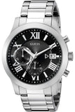 Guess Atlas Chronograph Black Dial Silver Steel Strap Watch For Men - W0668G3 Authentic Buy Shop Now
