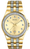 Bulova Crystal Collection Champagne Dial Two Tone Steel Strap Watch for Women - 98B174 Authentic Buy Shop Now