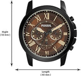Fossil Grant Chronograph Brown Dial Brown Leather Strap Watch for Men - FS5088 Authentic Buy Shop Now