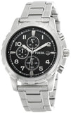 Fossil Dean Chronograph Black Dial Silver Steel Strap Watch for Men - FS4542 Authentic Buy Shop Now