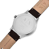 Armani Exchange Whitman Silver Dial Brown Leather Strap Watch For Men - AX2100 Authentic Buy Shop Now