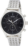 Hugo Boss Companion Black Dial Silver Steel Strap Watch for Men - 1513652 Authentic Buy Shop Now