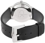 Calvin Klein Post Minimal Silver Dial Black Leather Strap Watch for Men - K7622185 Authentic Buy Shop Now