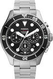 Fossil FB-03 Chronograph Black Dial Silver Steel Strap Watch for Men - FS5725 Authentic Buy Shop Now